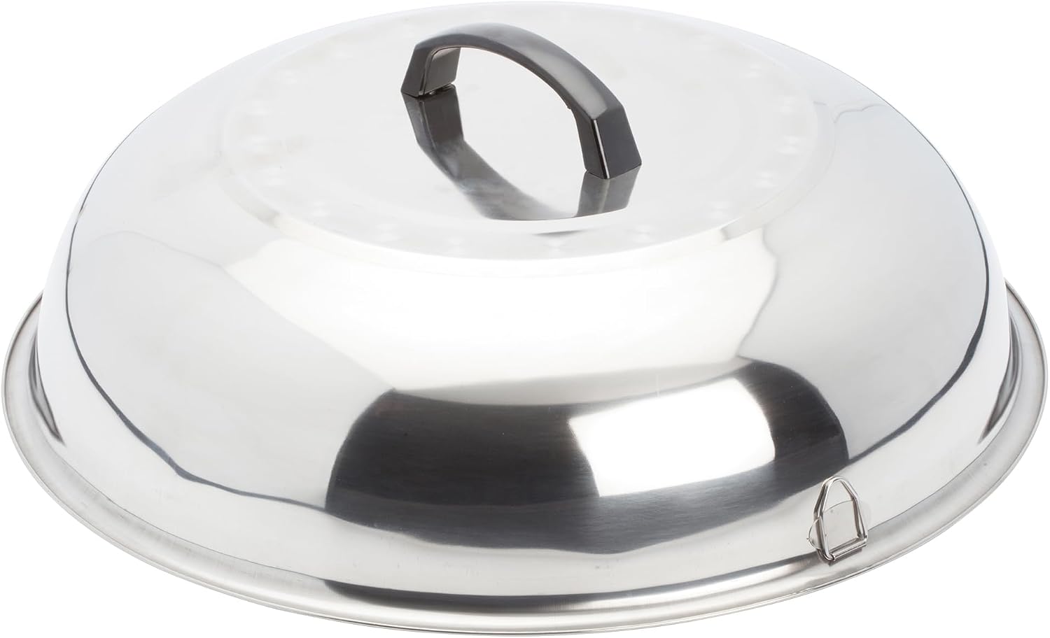 Winco 13 3/4" Stainless Steel Wok Cover | Great for Covered Cooking, Heat Retention, Stir Fry and Kitchen Prep