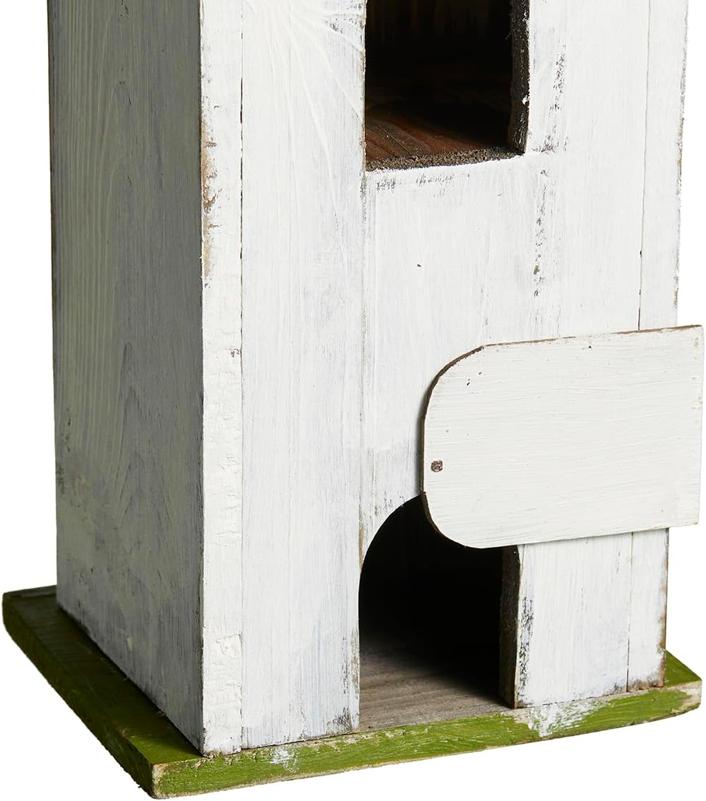 Glitzhome Bird Houses for Outside,10" H Rustic Wooden Bird House Garden Distressed Decorative Birdhouse for Outdoors, Hanging Birdhouse for Bluebird Hummingbird Wren Finch Cardinals Cedar
