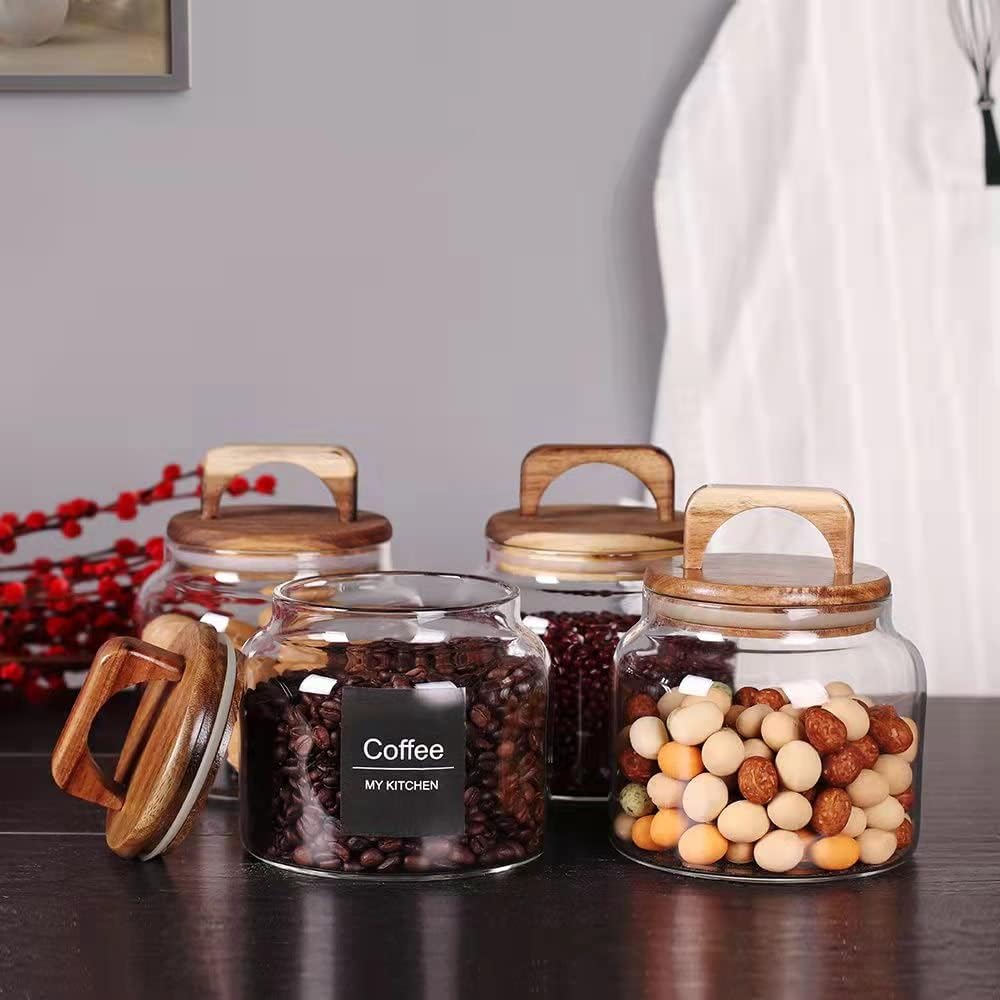 SAIOOL Egg Jar,kitchen canister， 1 Gallon Large Glass Food Storage Jars with Airtight Lid, Clear