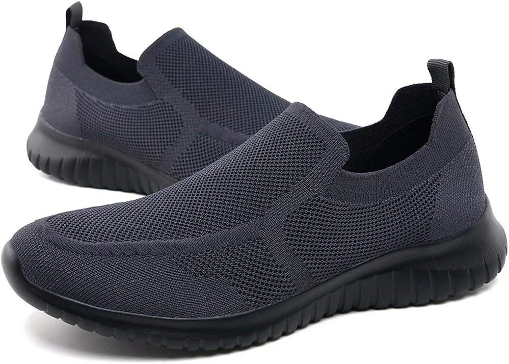 konhill Mens Slip-On Knit Walking Sneakers