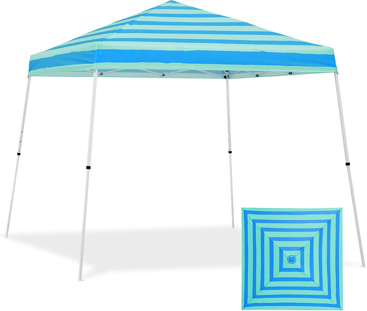 EAGLE PEAK 10x10 Slant Leg Pop Up Canopy Tent, Blue