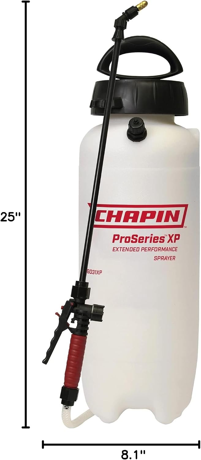 Chapin International 26031XP Chapin ProSeries Poly Sprayer for Fertilizer, Herbicides and Pesticides, 3-Ga, 20 inches, Translucent White