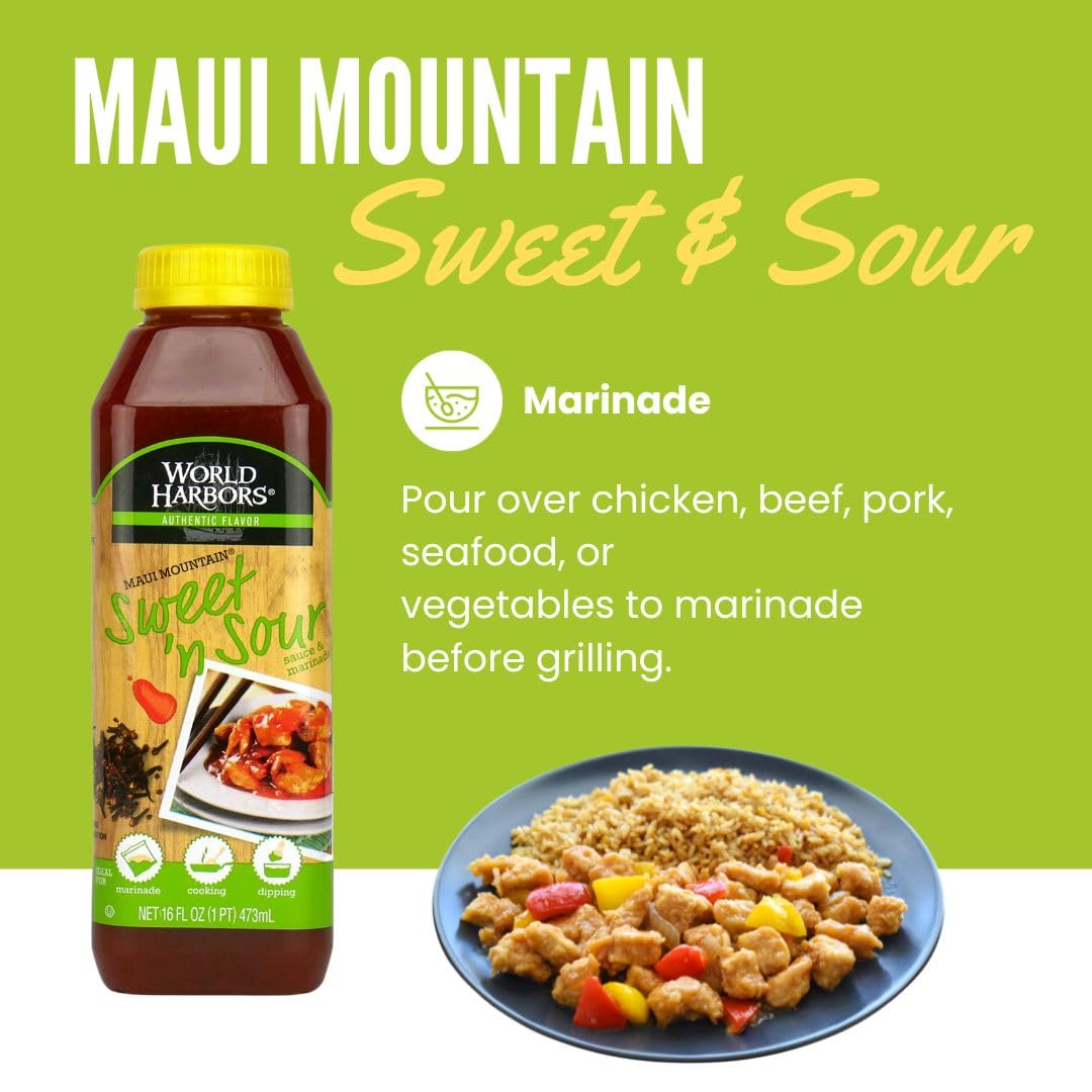 World Harbors Jamaican Jerk Sauce Sweet & Spicy Marinade for Jamaican Jerky Seasoning Chicken, Sirloin, Shrimp Jerk Seasoning Jamaican Style - Flavors for Dipping, Glazing 16 oz (Pack of 2)
