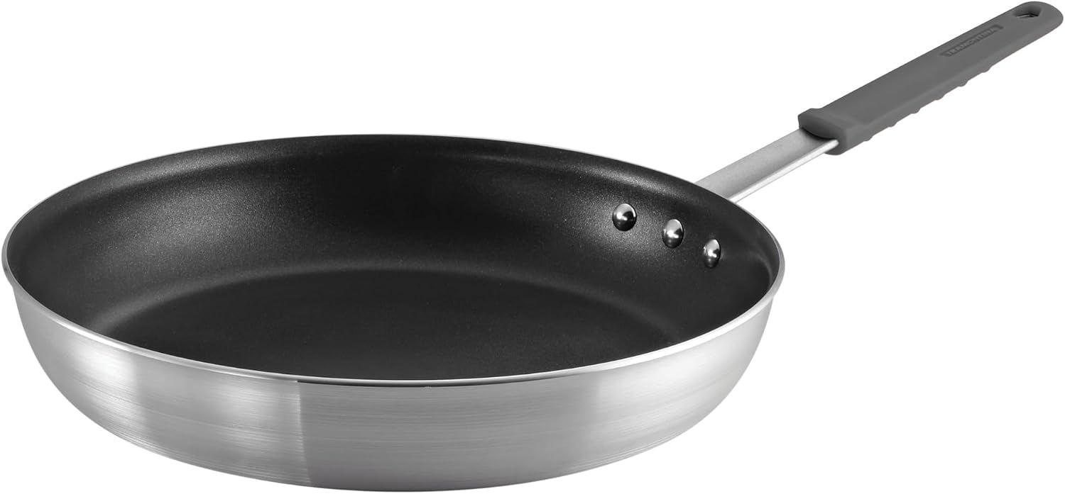 Tramontina Professional 8-Inch Non Stick Small Frying Pan | Heavy-Gauge Aluminum Skillet with Reinforced Nonstick Coating, Red Handle, Dishwasher and Oven Safe, Made in Brazil