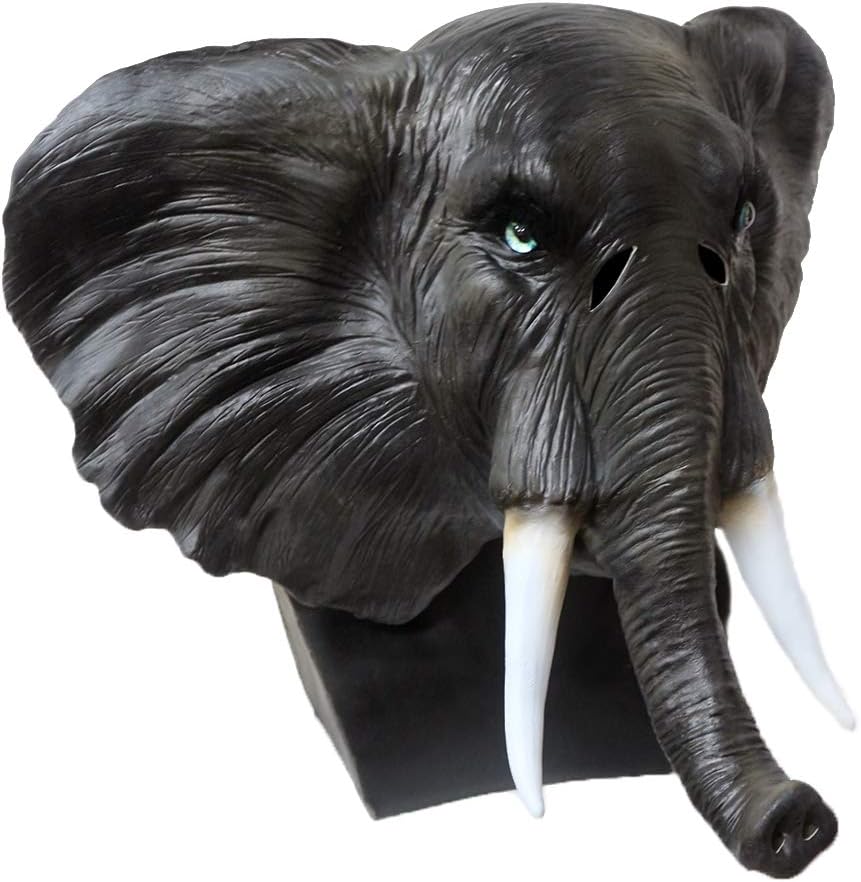 Latex Animal Full Head African Elephant Mask Animal Fancy Masquerade Party Costume Mask