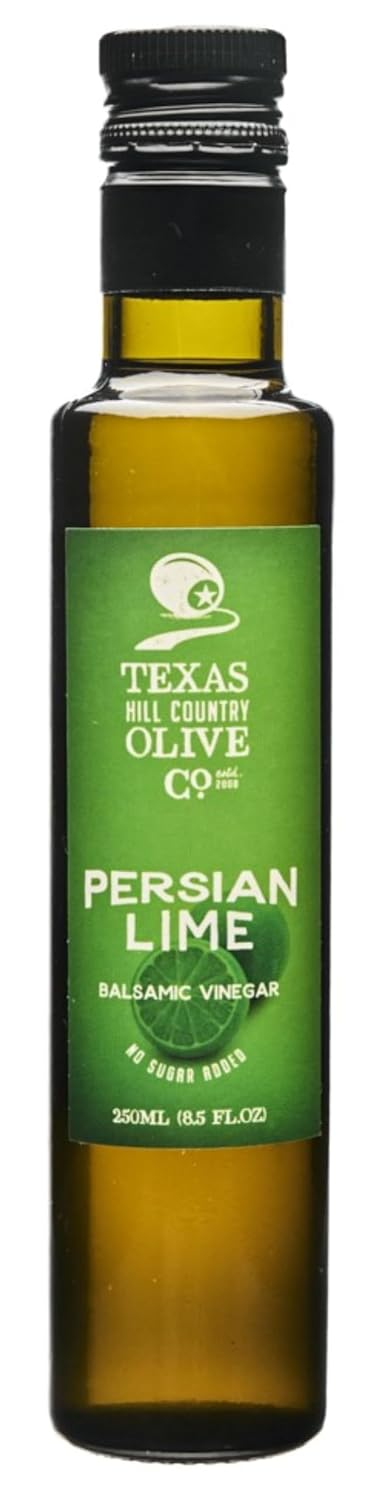 White Lemon Balsamic Vinegar - Gourmet Barrel Aged Infused Balsamic Vinegar - Great for Dressing Dipping Glazing - No Artificial Flavors or Added Sugar - Made in Texas (8.5 oz)