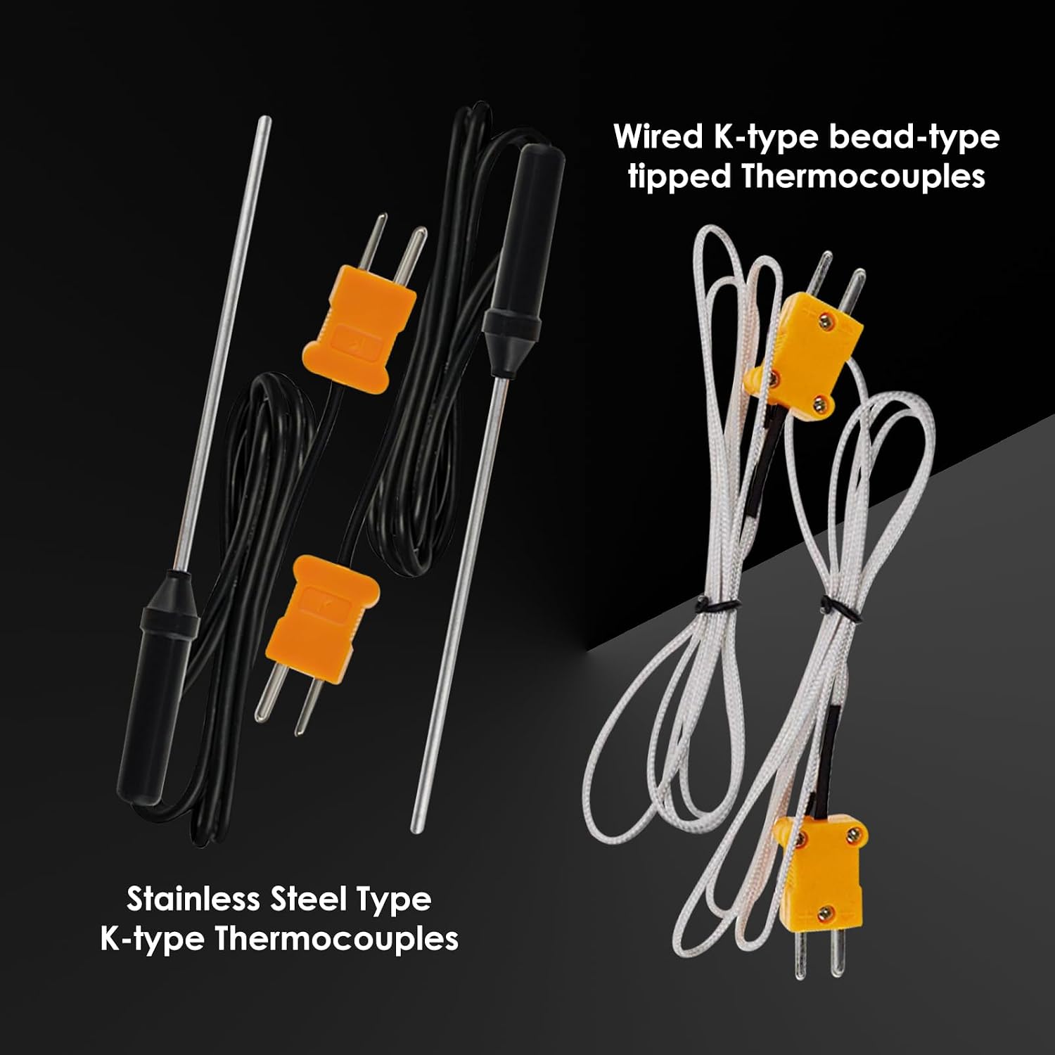 Thermocouple Thermometer Digital K Type Dual Channel Thermometer HVAC Temperature Meter with 4 Thermocouples, MAX/MIN/AVG Temperature Measurement