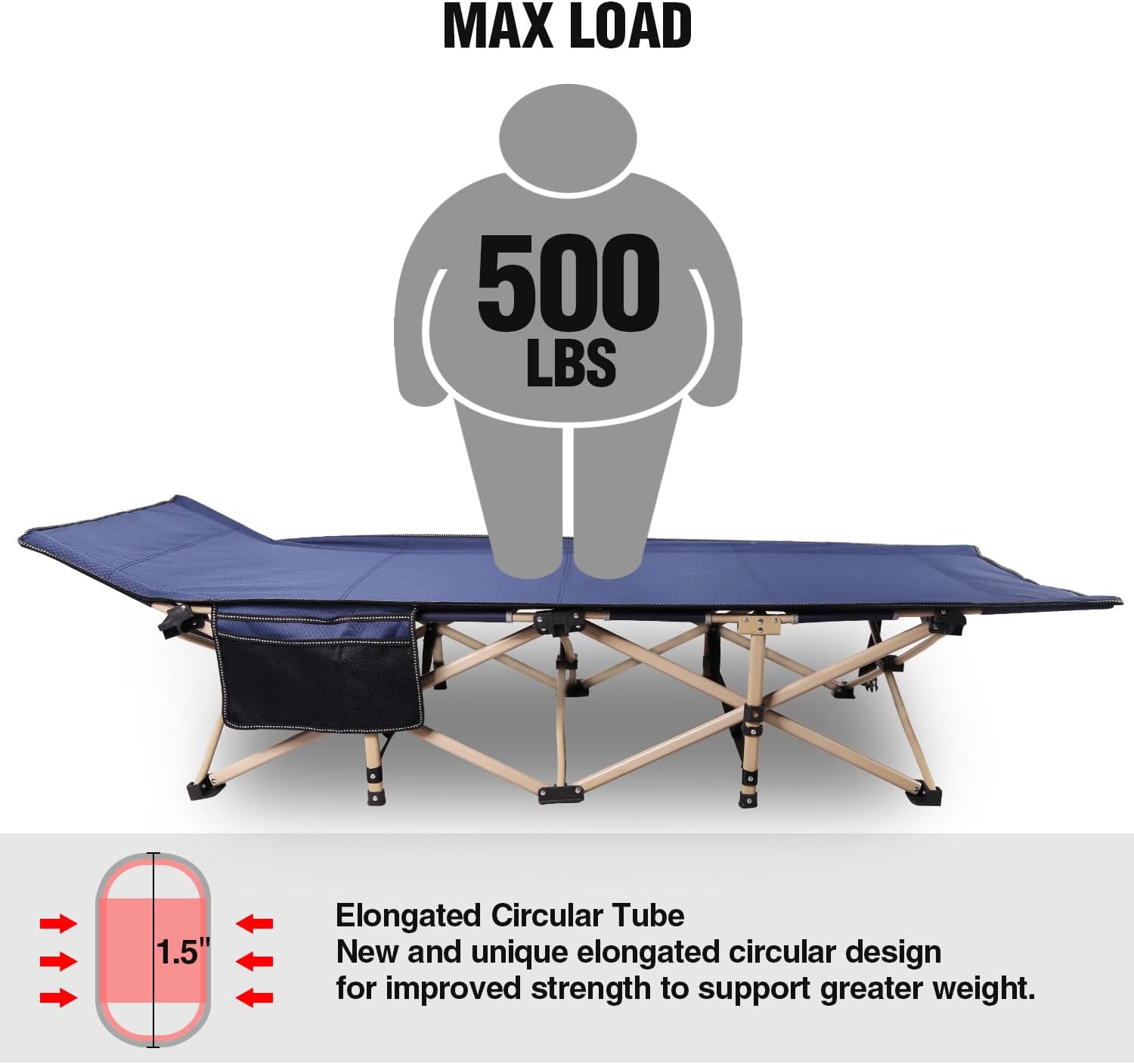 REDCAMP Folding Camping Cots for Adults Heavy Duty, 28" Extra Wide Sturdy Portable Sleeping Cot for Camp Office Use