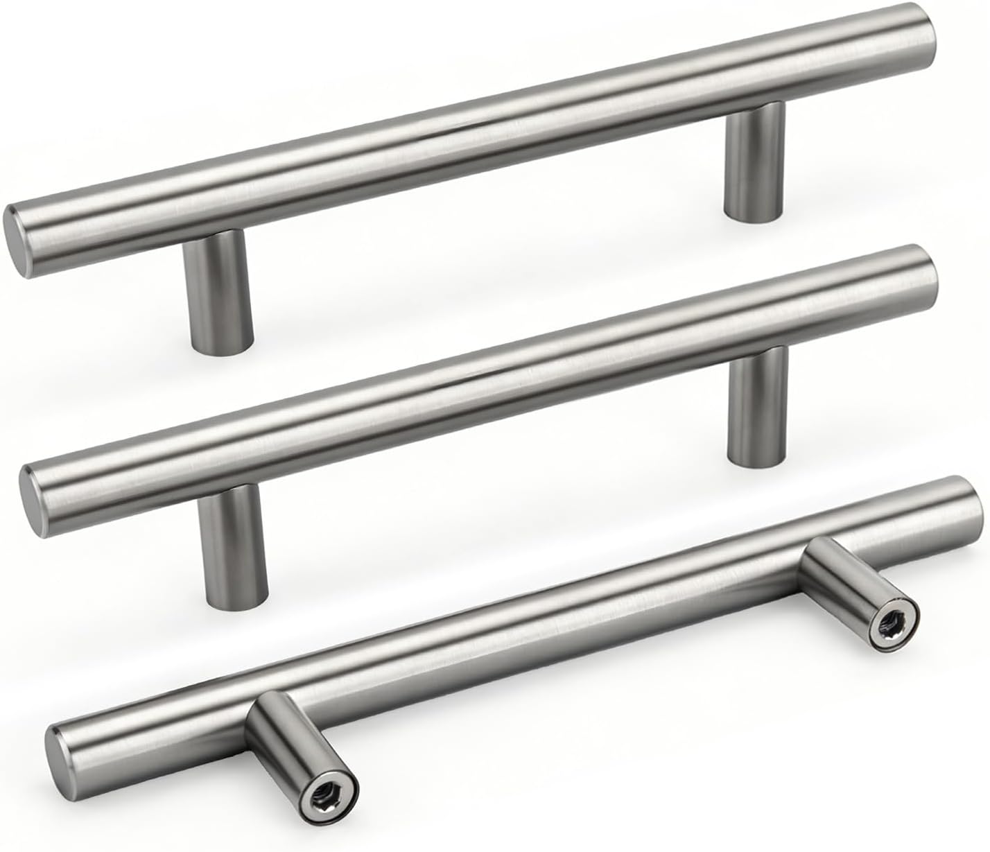 Goldenwarm 5 Pack 3 inch Gold Cabinet Handles Brushed Gold Cabinet Pulls | Gold Dresser Drawer Handles Stainless Steel Drawer Pulls for Kitchen Bathroom Bedroom, Easy to Install