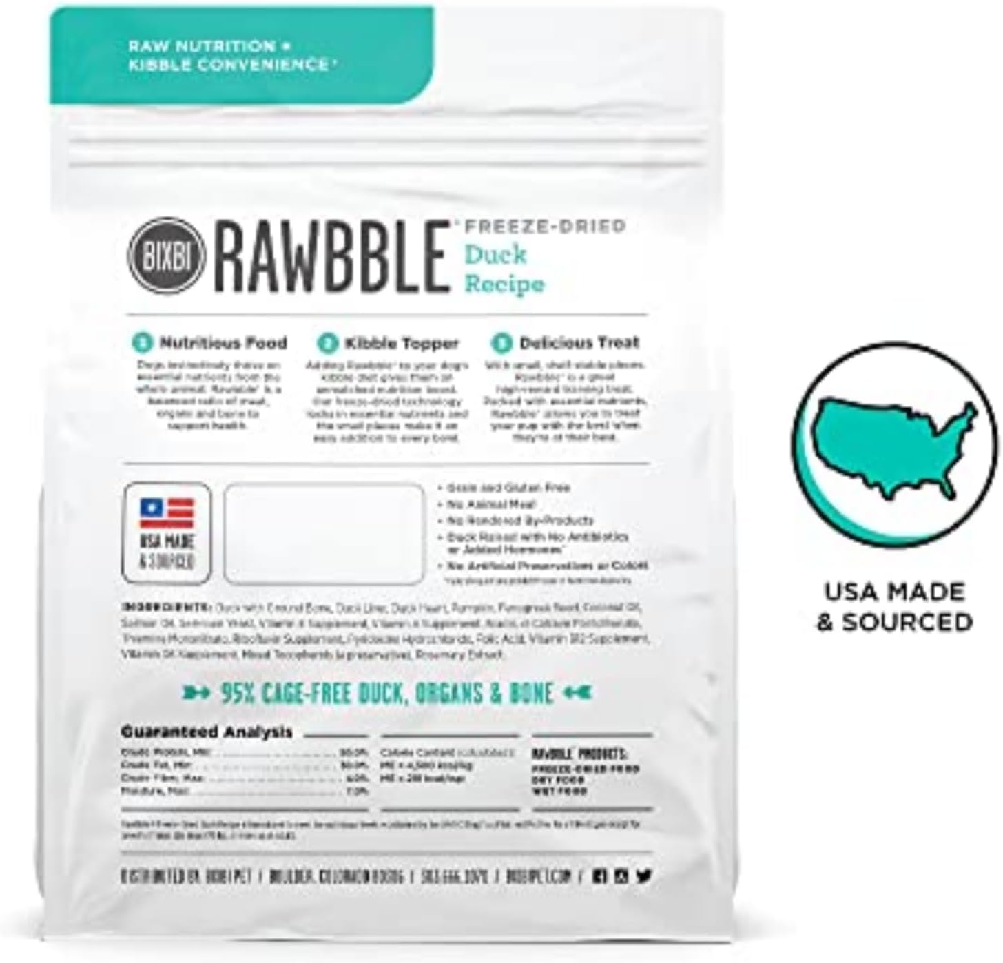BIXBI Liberty Freeze-Dried Dog Food Topper & Treats, Beef – 98% Meat & Organs, No Refrigeration – USA Made, 26 oz