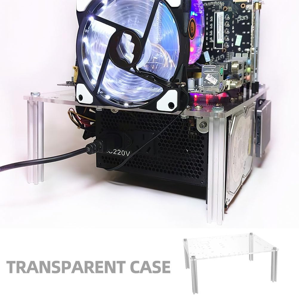 HOMSFOU Open Air Pc Case Bracket Micro ATX Motherboard Stand Open Frame Computer Case Compact Design for Component Testing and Custom Builds