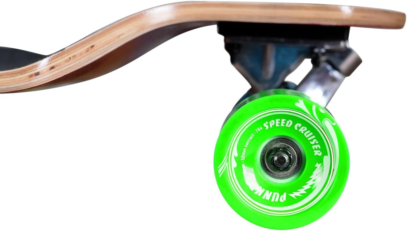 Drop Down Longboard Complete Cruiser 41.25" x 10" w/Premium Black Grip Tape, Heavy Duty Aluminum Alloy Truck, 71mm Longboard Wheels, and ABEC-9 Bearings