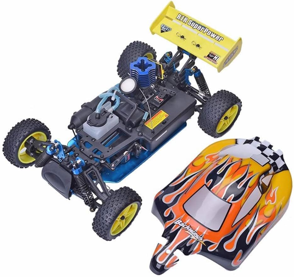 1/10 Nitro RC Car for Adult 75CC Oil-Powered Two Speed RC Crawler Truck, 4WD Off Road Buggy Nitro Gas Power Remote Control Car Hobby Toys