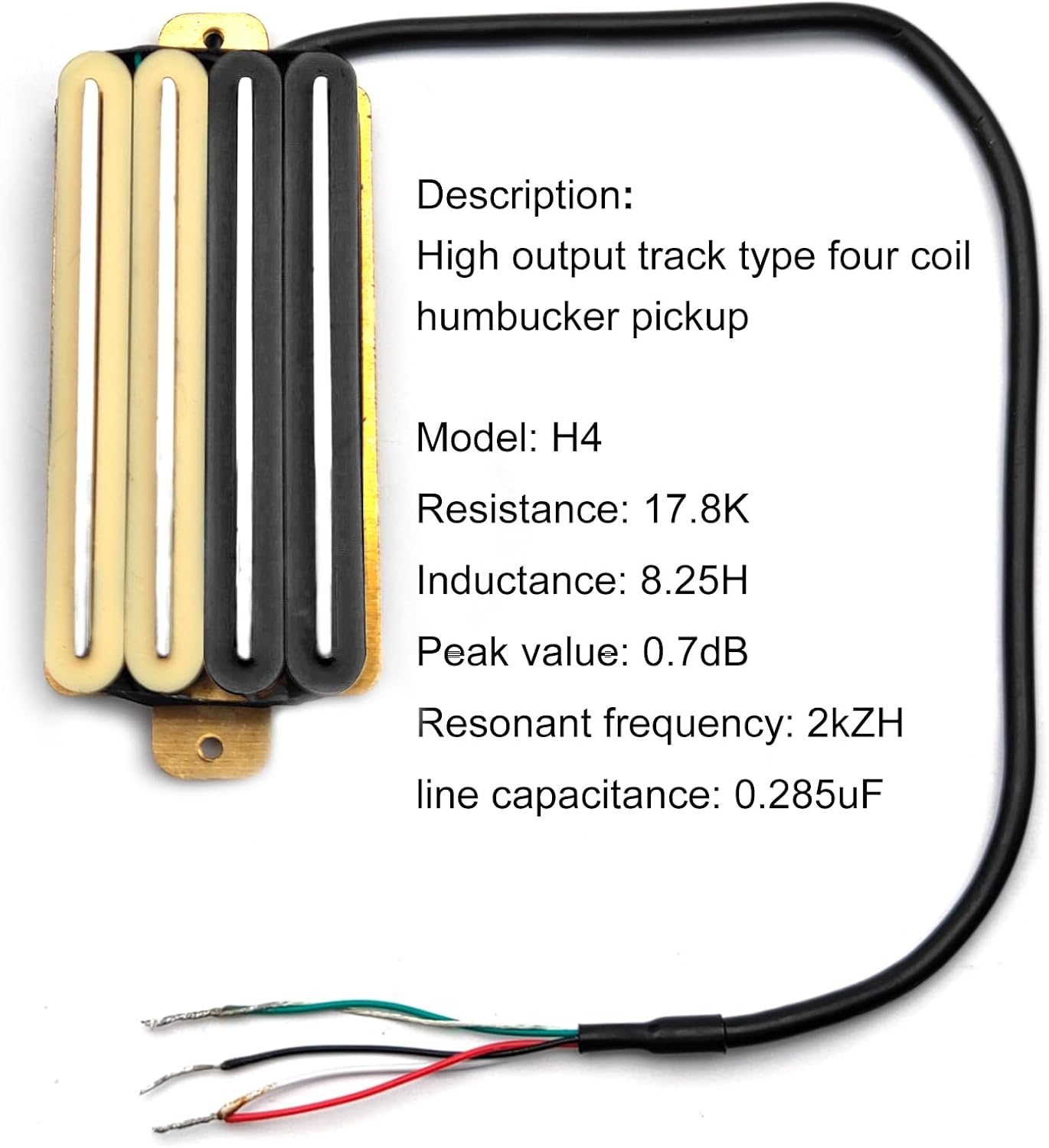 SAPHUE 2-Dual Blade Electric Guitar High Output Track Type Four Coil Humbucker Pickup Black