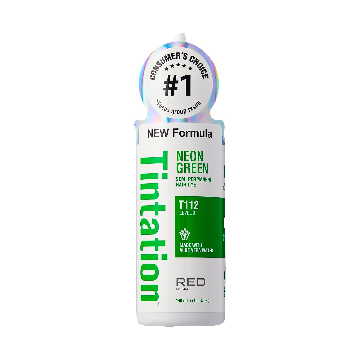 Red by Kiss Tintation Semi-Permanent Hair Color, Aloe Vera Water Based, Argan Oil, Olive Oil, Collagen & Keratin, Long-Lasting Color Dye (Honey Brown, 5 Fl Oz)