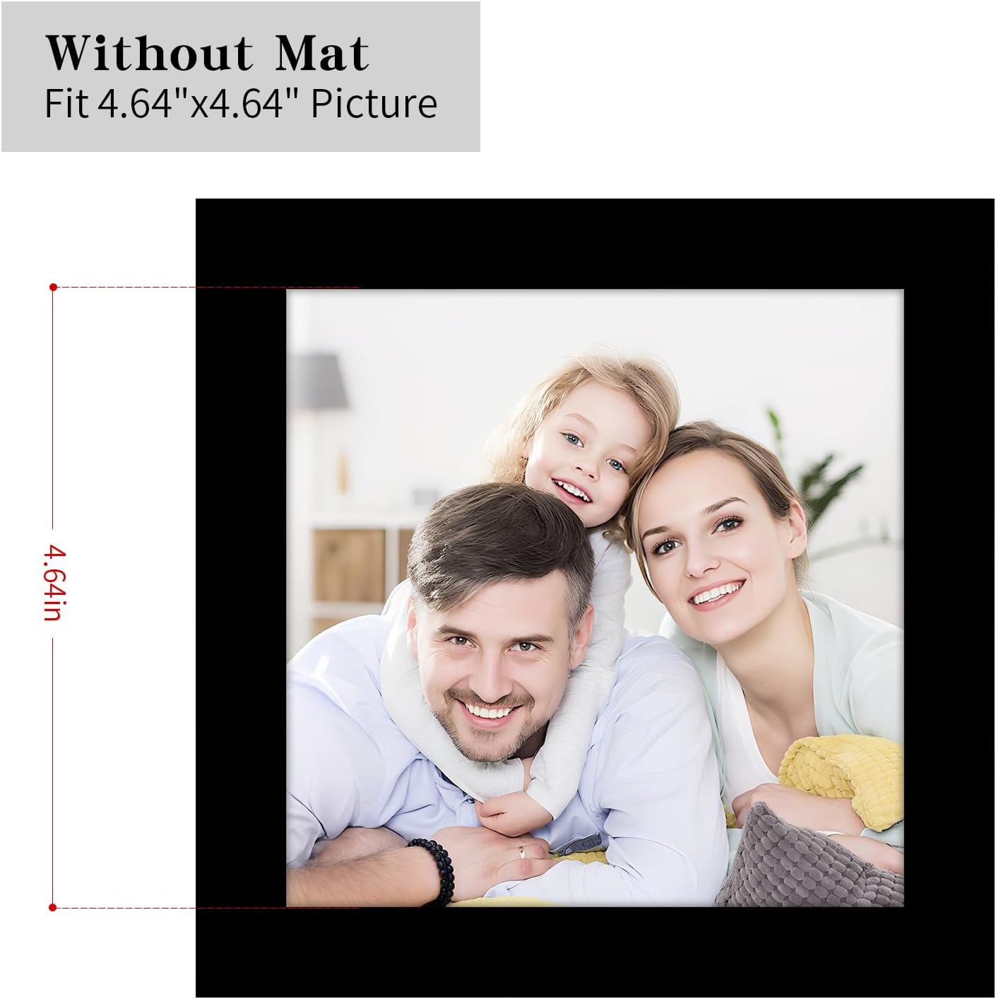 Picture Frames 8x8 2 Pack Made of Solid Wood Black for Wall Mounting and Tabletop Display