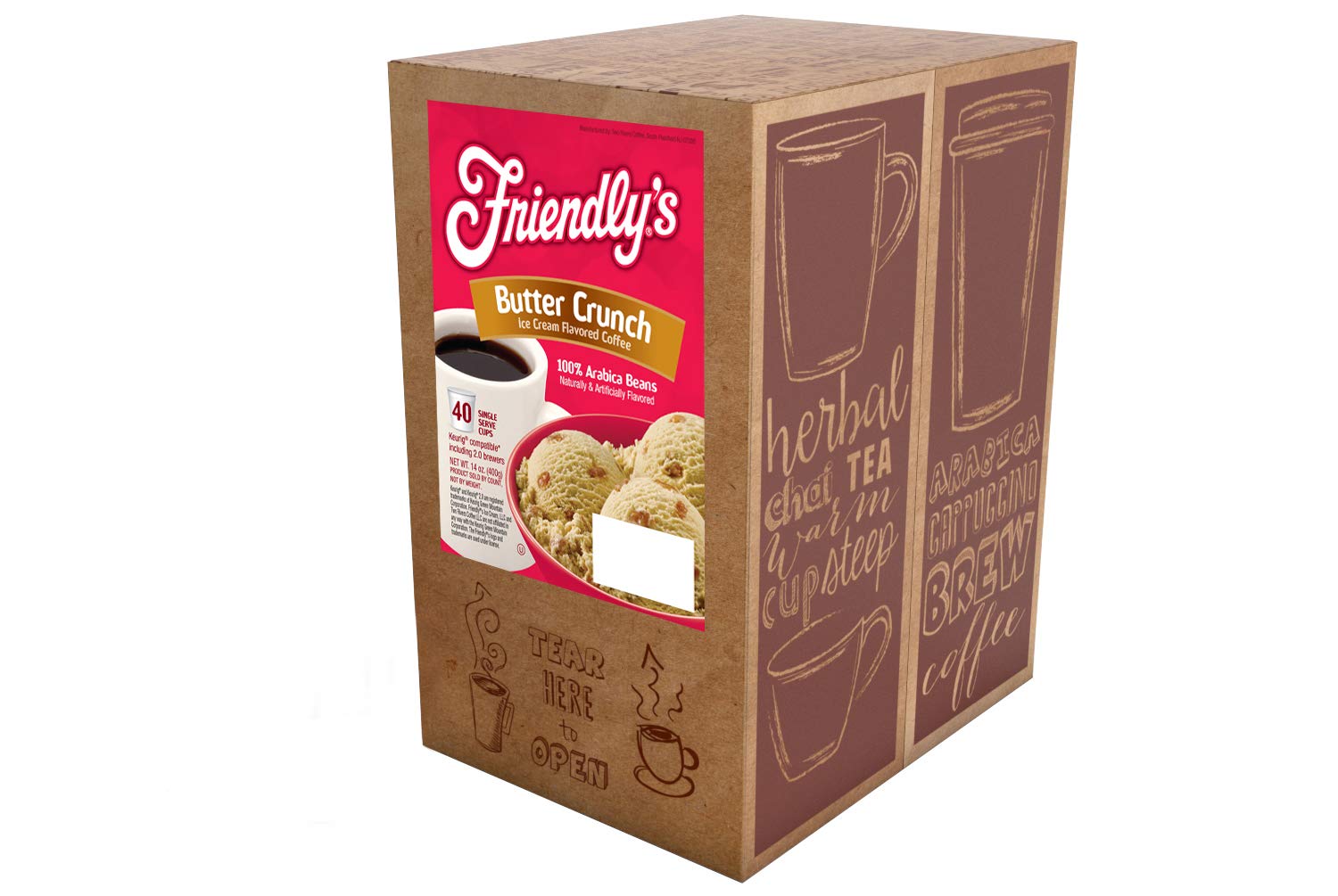 Friendly's Chocolate Mint Ice Cream Flavored Coffee Pods for Keurig K Cup Brewers, Mint Chocolate Chip, 40 Count (Pack of 1)