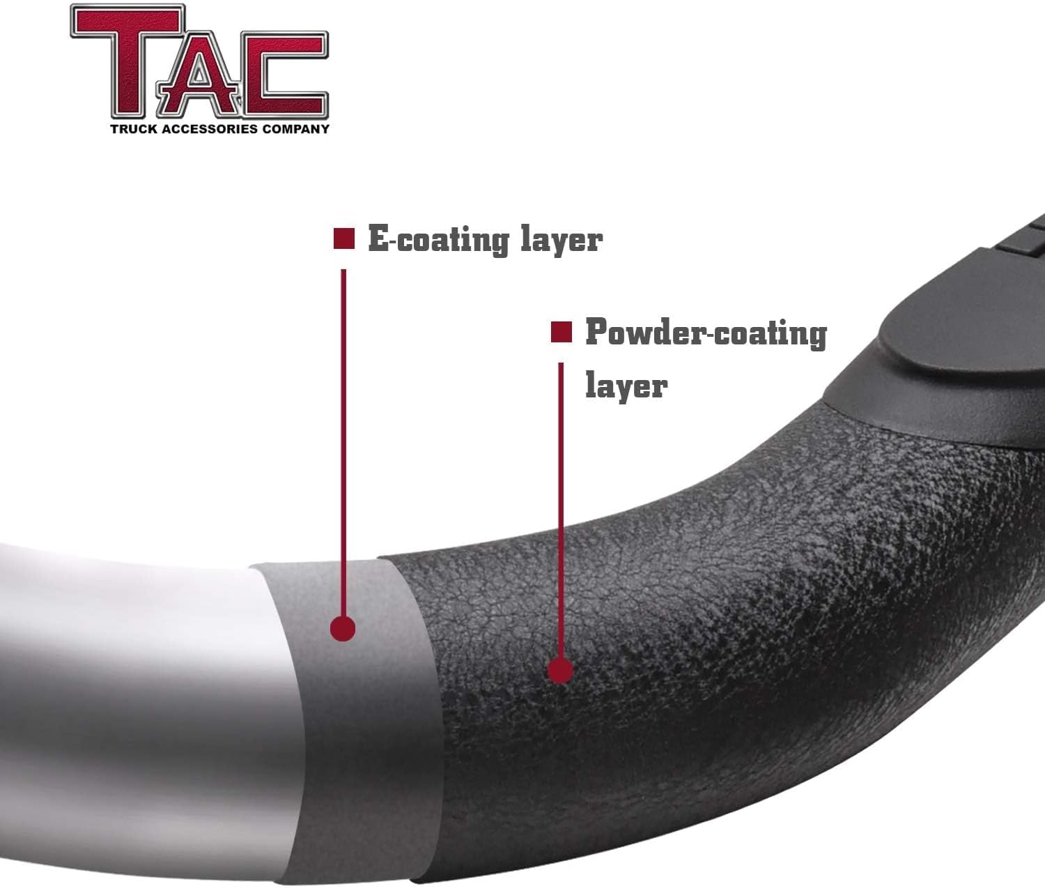 TAC Side Steps Fit Chevy Silverado/GMC Sierra 1999-2018 1500 & 1999-2019 2500/3500 Extended/Double Cab (Excluding C/K Classic) (Body Mount) Truck Pickup 3" Black Side Bars Nerf Bars 2 Pieces