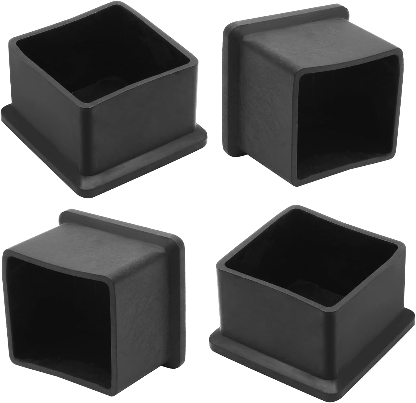 Bonsicoky 20Pcs Rectangle Rubber Furniture Leg Caps (3/4" x 1-1/2"), Vinyl Flexible Chair Leg Floor Protectors for Patio Indoor Chair Table Bed