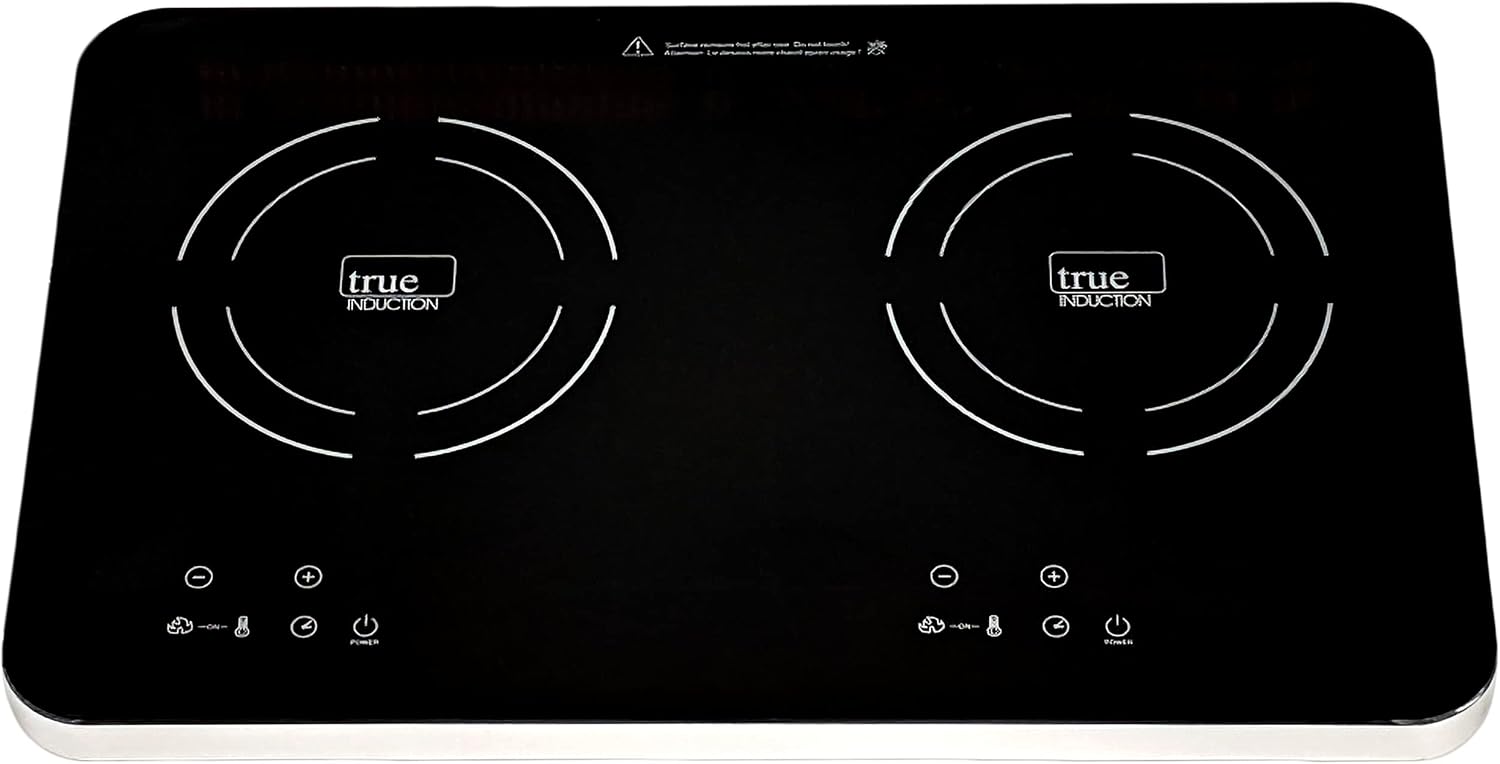 TI-2C 23 inch Portable Dual Induction Glass-Ceramic Cooktop, 1750W, UL1026 Certified