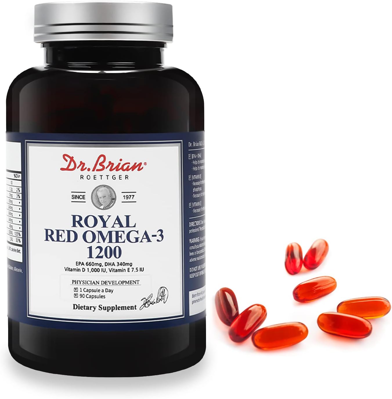 Dr.Brian Fish Oil Supplement 130 Softgel, Highly Absorbed rTG Mini Omega 3 Fish Oil Capsule with EPA/DHA Fatty Acids Vitamin D E