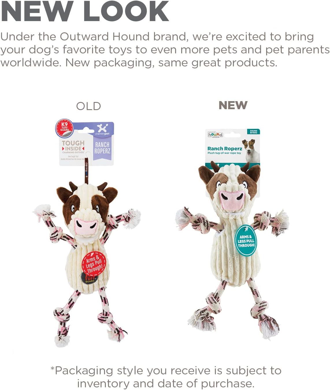Outward Hound by Charming Pet Ranch Roperz Cow Plush Squeaky Dog Toy