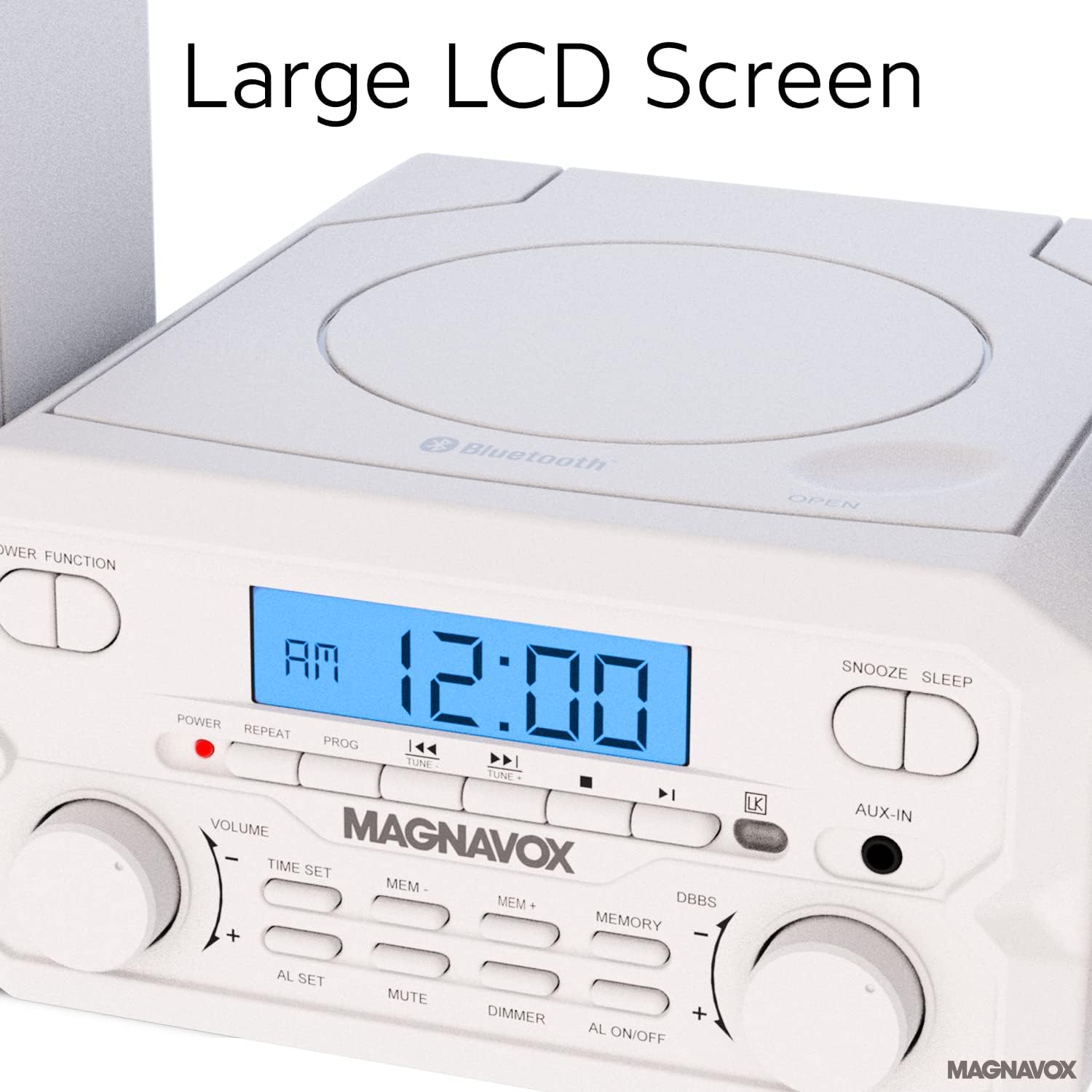 Magnavox 3-Piece Compact CD Shelf System with Digital FM Stereo Radio, Bluetooth Wireless Technology