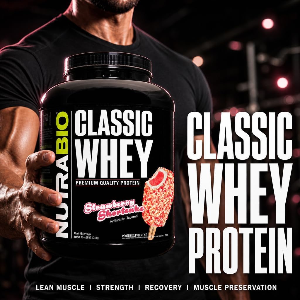 NutraBio Classic Whey Protein Powder- 25G of Protein Per Scoop - No Fillers, Artificial Colors, Preservatives - Chocolate Milkshake, 2 Pounds