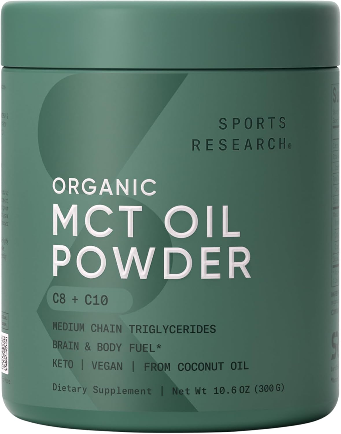 Sports Research® Organic Coconut MCT Oil 32oz, Unflavored | Brain & Body Fuel | Great in Keto Coffee & Protein Shakes | Vegan, Keto, Non-GMO - 63 Servings