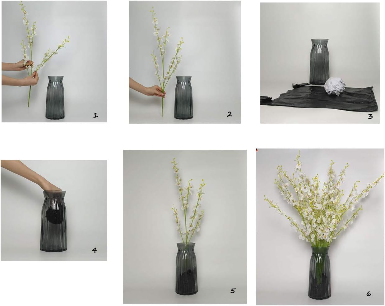 Yellow Artificial Flowers Orchids Silk Fake Flowers in Bulk, 12 Pcs (Each 38.5”), for Wedding Festive Party Home Office Decoration, No Include Vase