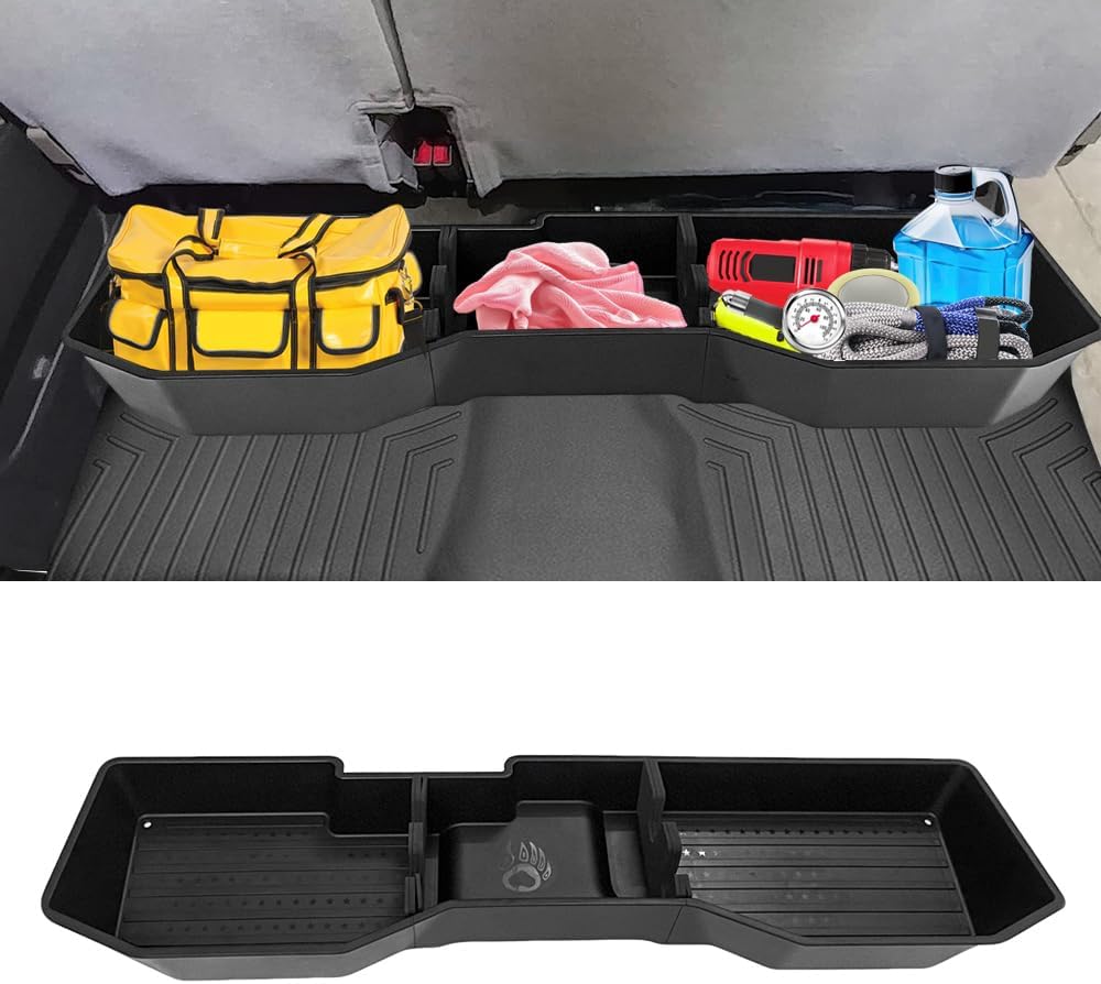 Car Underseat Storage Box Fitment for (2015–2026) F150 SuperCrew/Crew Cab & (2017–2026) F250 F350 F450 F550 Super Duty 4-Door Full-Size Pickups