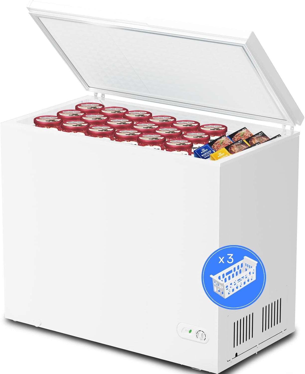 Kismile 7.0 Cubic Feet Chest Freezer, Deep Freezer for Home, Black