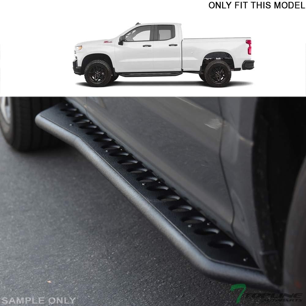 7422450110154 Compatible with 2019-2026 Chevy Silverado GMC Sierra 1500/2022 LTD Limited Double (Extended) Cab Textured Black Round Pattern Rock