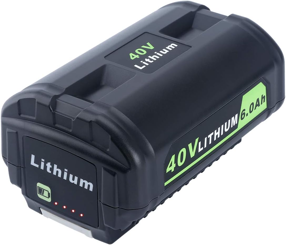 Biswaye 40V 6Ah Lithium Battery Replacement for Ryobi 40V Battery OP4040 OP40601 OP4026 OP40261 OP40401 OP40501 OP4015 OP40602 OP40404 OP40603