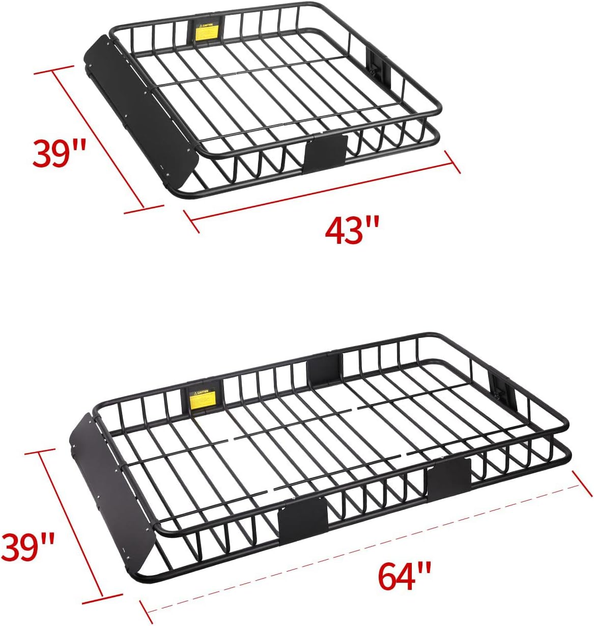 Leader Accessories Roof Rack Cargo Basket 64"x39"x4" for SUV Truck Van Car | 150 lbs Capacity, Alloy Steel with Rust-Resistant , Easy Assembly, Extra Storage for Luggage, Camping & Outdoor Road Travel