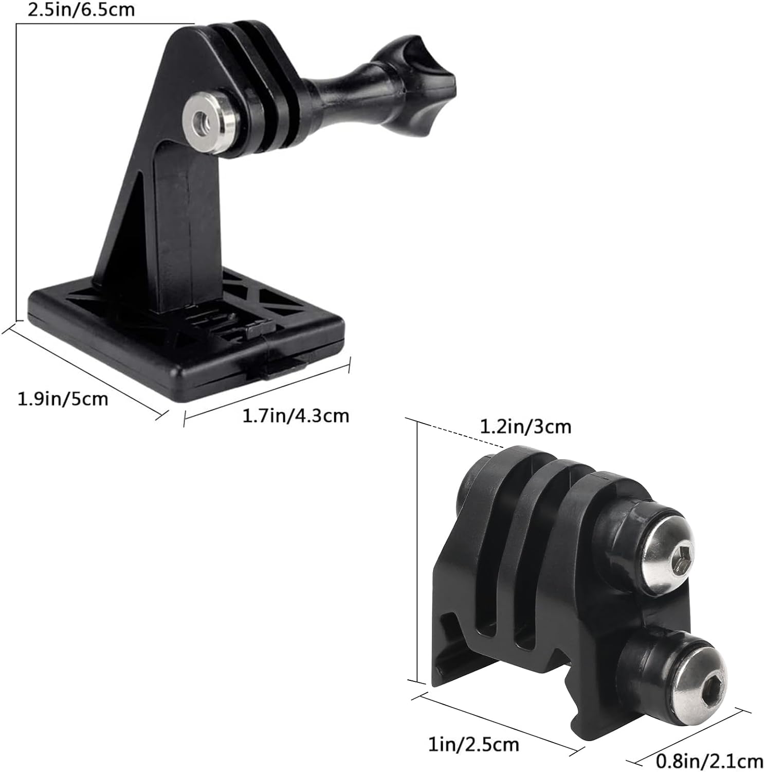 Picatinny Rails Airsoft Rail Helmet Excavator Mounts Bracket Adapter for GoPro Action Camera (2Black)