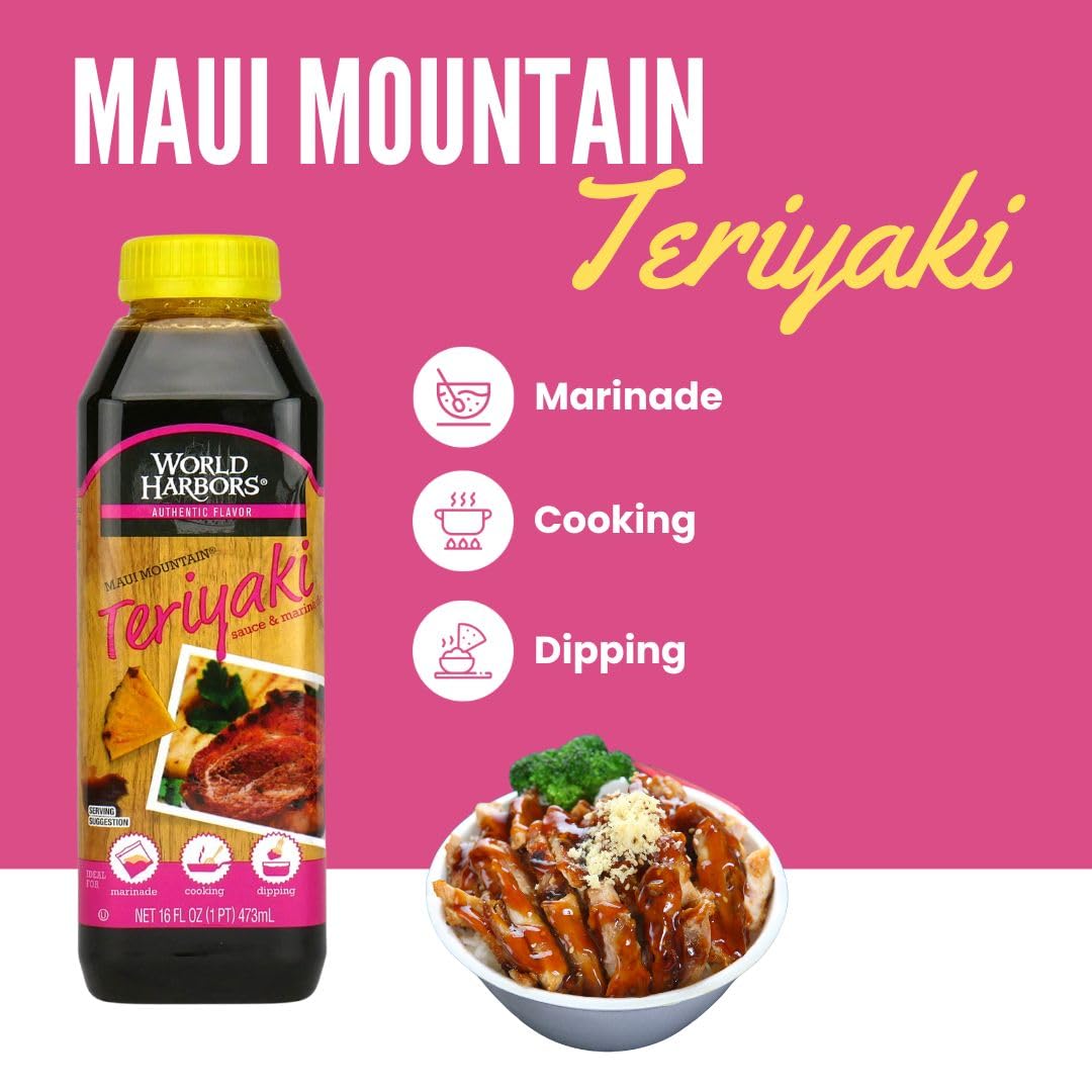 World Harbors Jamaican Jerk Sauce Sweet & Spicy Marinade for Jamaican Jerky Seasoning Chicken, Sirloin, Shrimp Jerk Seasoning Jamaican Style - Flavors for Dipping, Glazing 16 oz (Pack of 2)