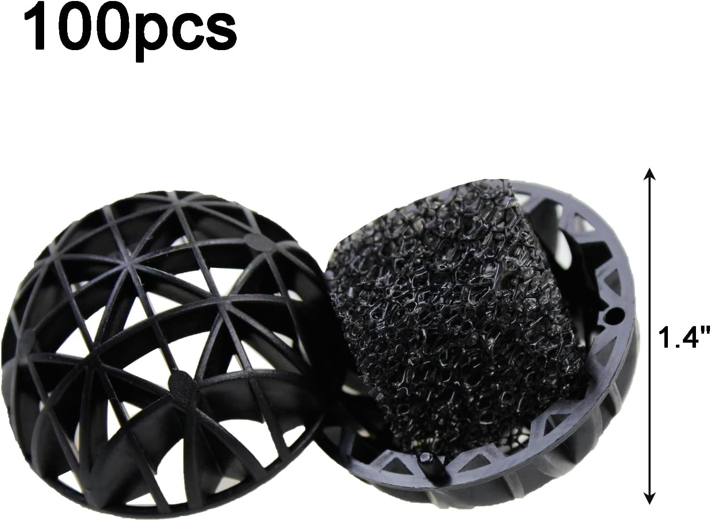 AQUANEAT Aquarium 1" Bio Balls 100pcs for Fish Tank Pond Canister Filter Media