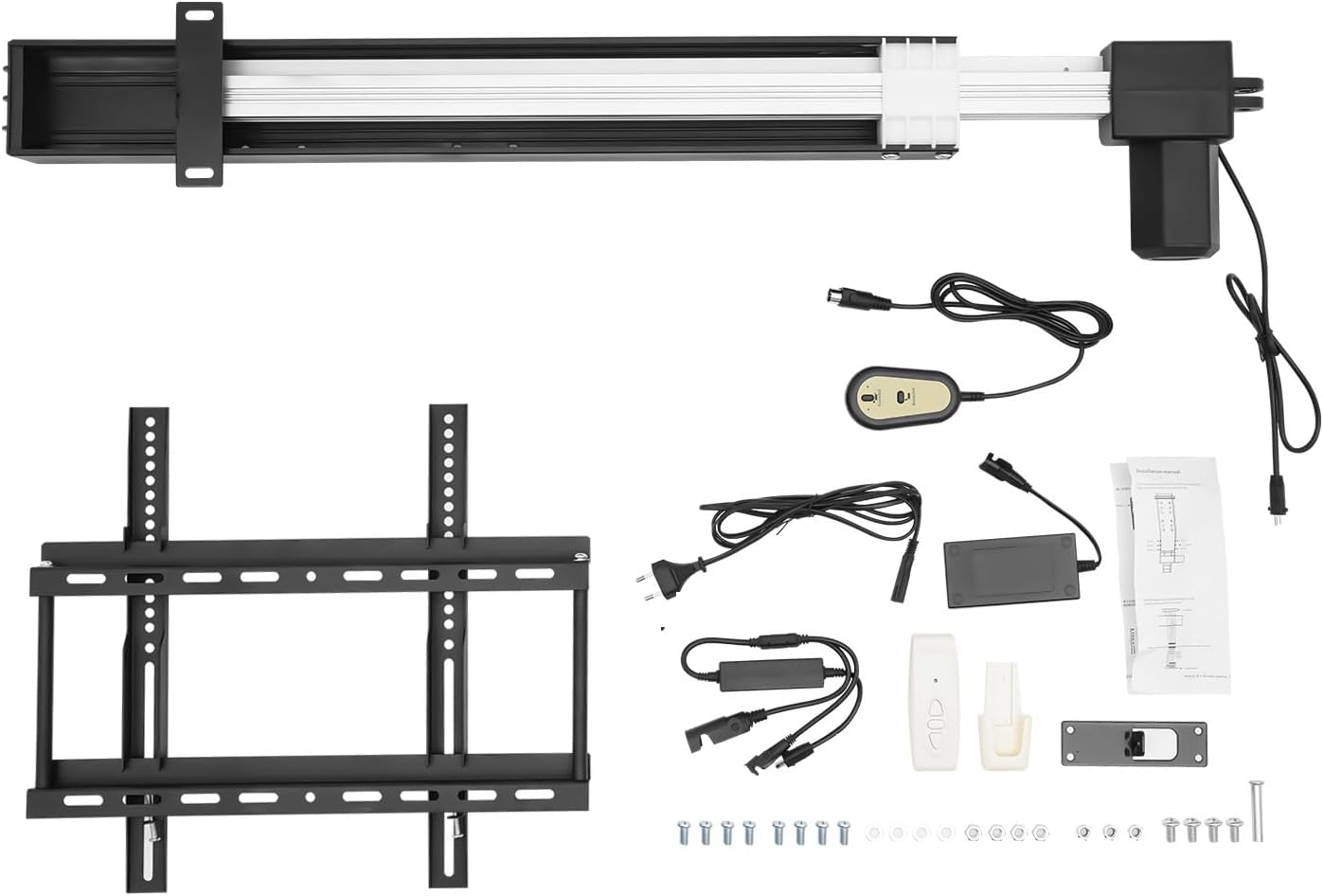Motorized TV Lift for 26" to 57" TV Max110 lbs, Height Adjustable TVs Stand with Remote Control, Motorized Mount troke Length 27.6 Inches