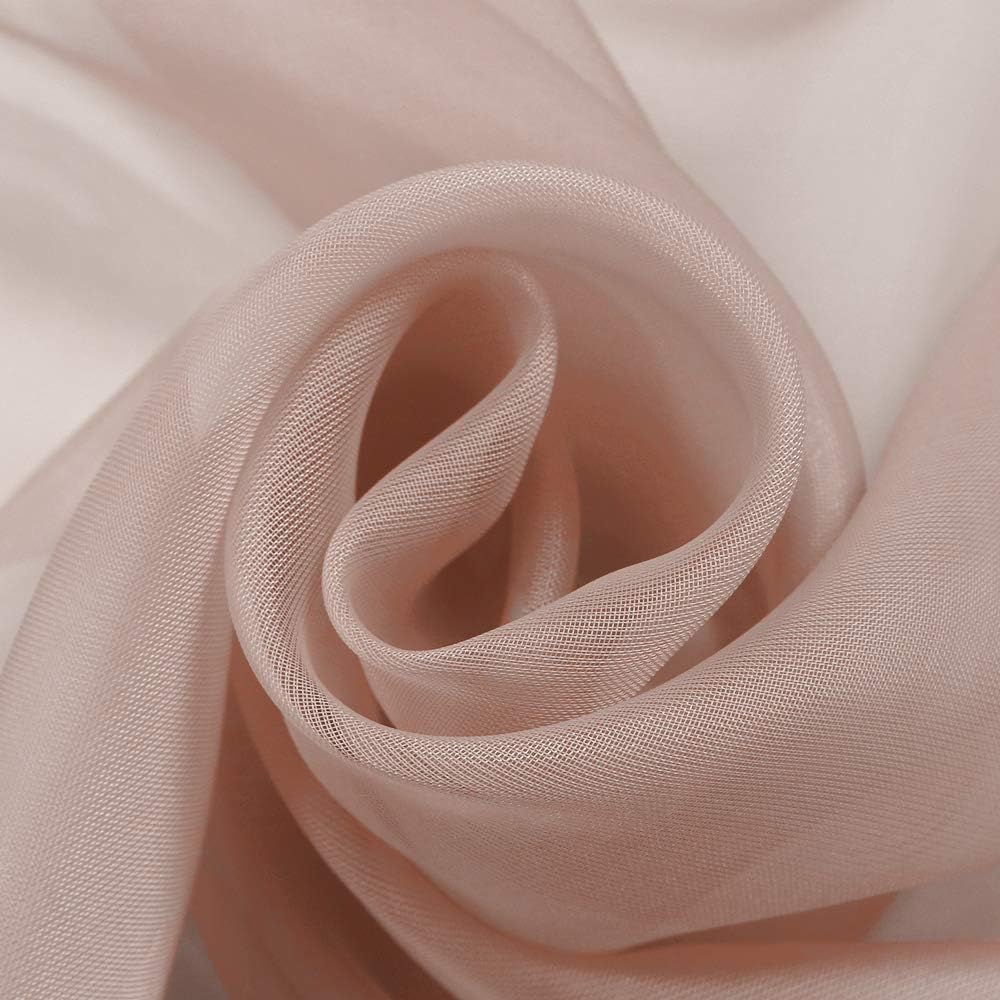 HUTO Light Pink Sheer Window Scarf Valances for Girls Room Sheer Soft Voile Curtain Scarves for Wedding Party 216 Extra Long