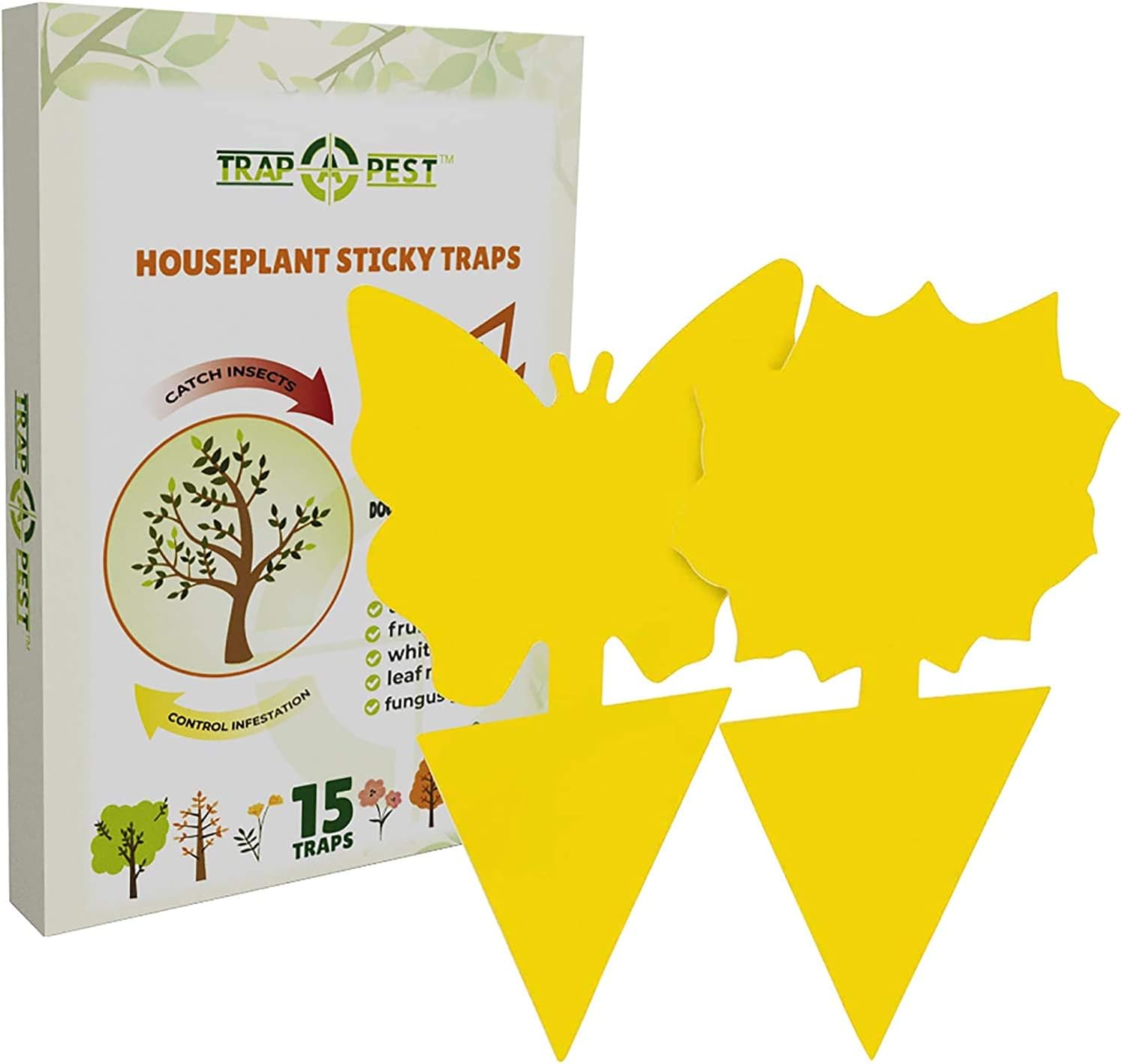 Trap a Pest Indoor Plant Sticky Gnat Traps - Yellow - 15 Pack
