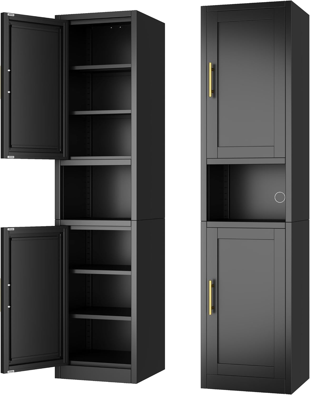 Ckzbx Tall Narrow Storage Cabinet 66.93" H Tall Bathroom Cabinet Metal Pantry Cabinets, 4 Adjustable Shelves for Kitchen, Home Office, Living Room, Dinning Room (20 inches Wide White)