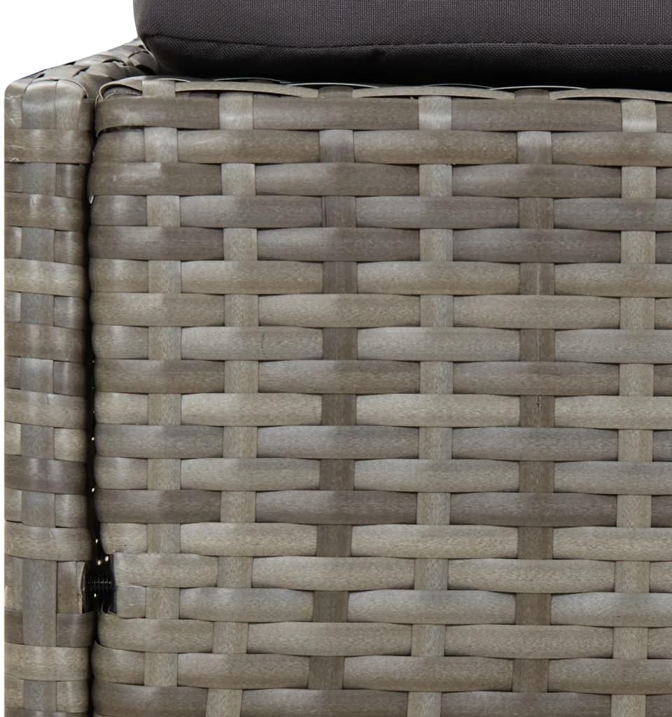 vidaXL Patio Bed Gray 43.3"x78.7" Poly Rattan