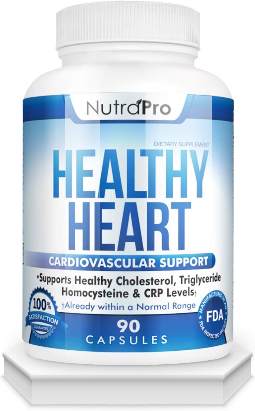 NutraPro Healthy Heart - Heart Health Supplements. Artery Cleanse & Protect .Supports Healthy Cholesterol and Triglyceride. GMP Certified.