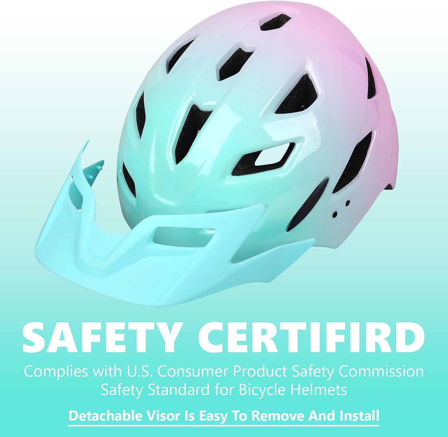 Kids Bike Helmet with LED Light for Youth Teen Toddler Boys Girls