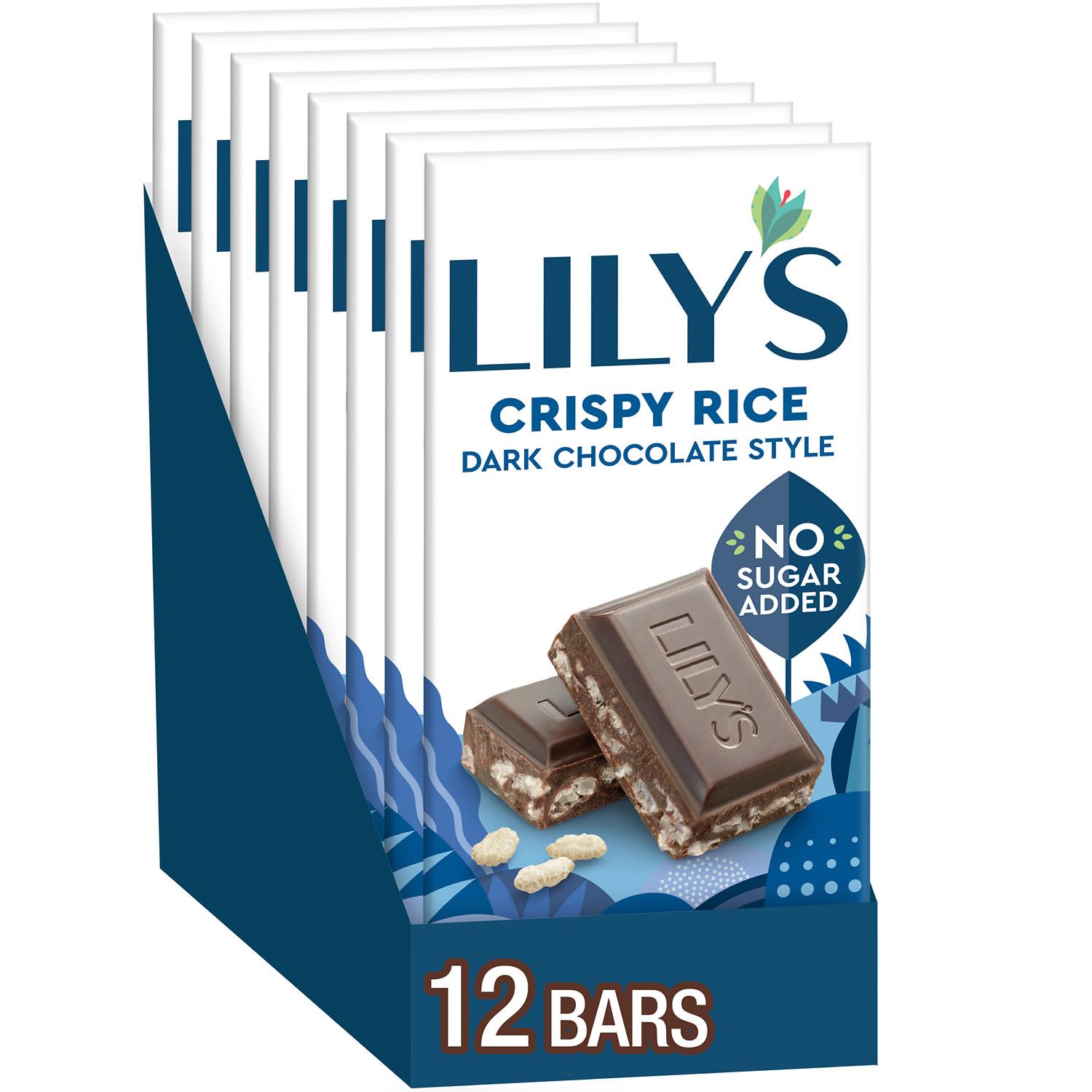 LILY'S Almond Dark Chocolate Style No Sugar Added, Sweets Bars, 3 oz (12 Count)