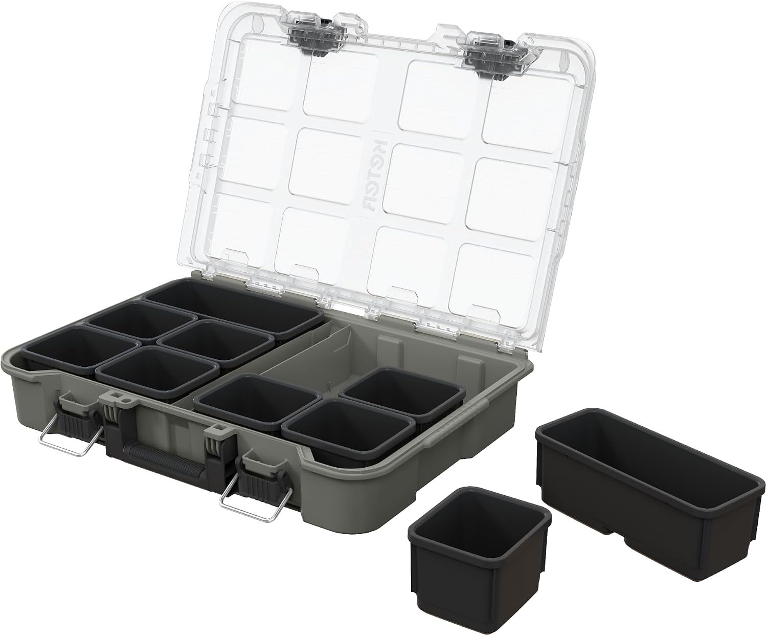 Keter Masterloader Resin Rolling Tool Box with Locking System and Removable Bins – Perfect Organization and Storage Chest for Power Drill, Tape Measure, and Screwdriver Set, Black | Black, Heavy Duty, Weatherproof, All Terrain Wheels, Durable, Easy Slide…