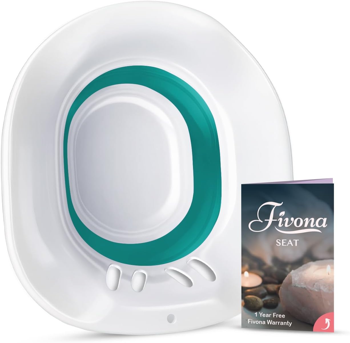 Fivona Sitz Bath for Toilet Seat Postpartum and Hemorrhoids Care - Yoni Steam Seat - Foldable Basin for Epsom Salt Soak - Portable Bidet BPA Free