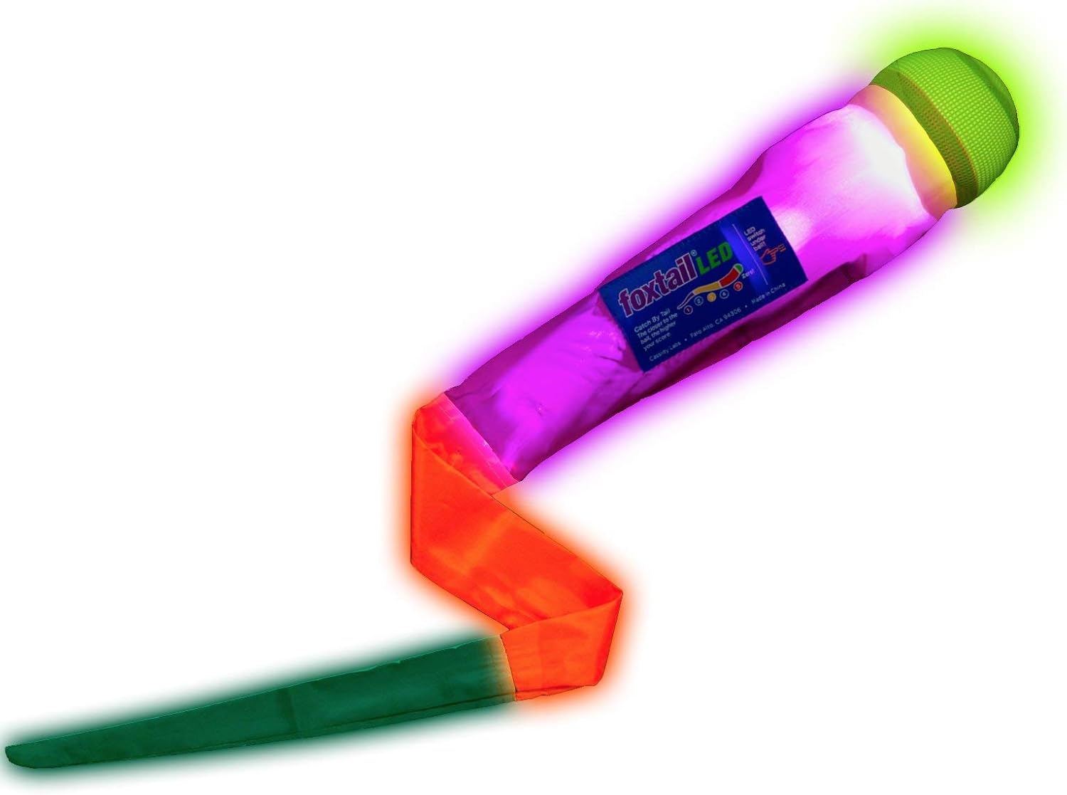 LED - Outdoor Throw and Catch Light Up Game - Foam Ball & Tail Glow at Night - Play in The Dark - Fun Gift Idea for Kids & Adults, Boys & Girls