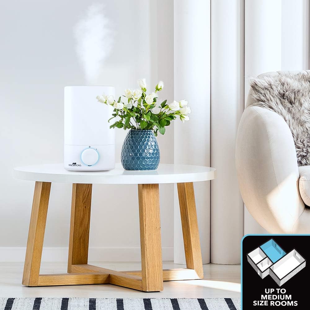 Air Innovations Humidifiers for Bedroom Convenient Oversized 4.5L Tank Runs for 70 Hours for Large Room up to 400 Sq Ft Top Fill Cool Mist